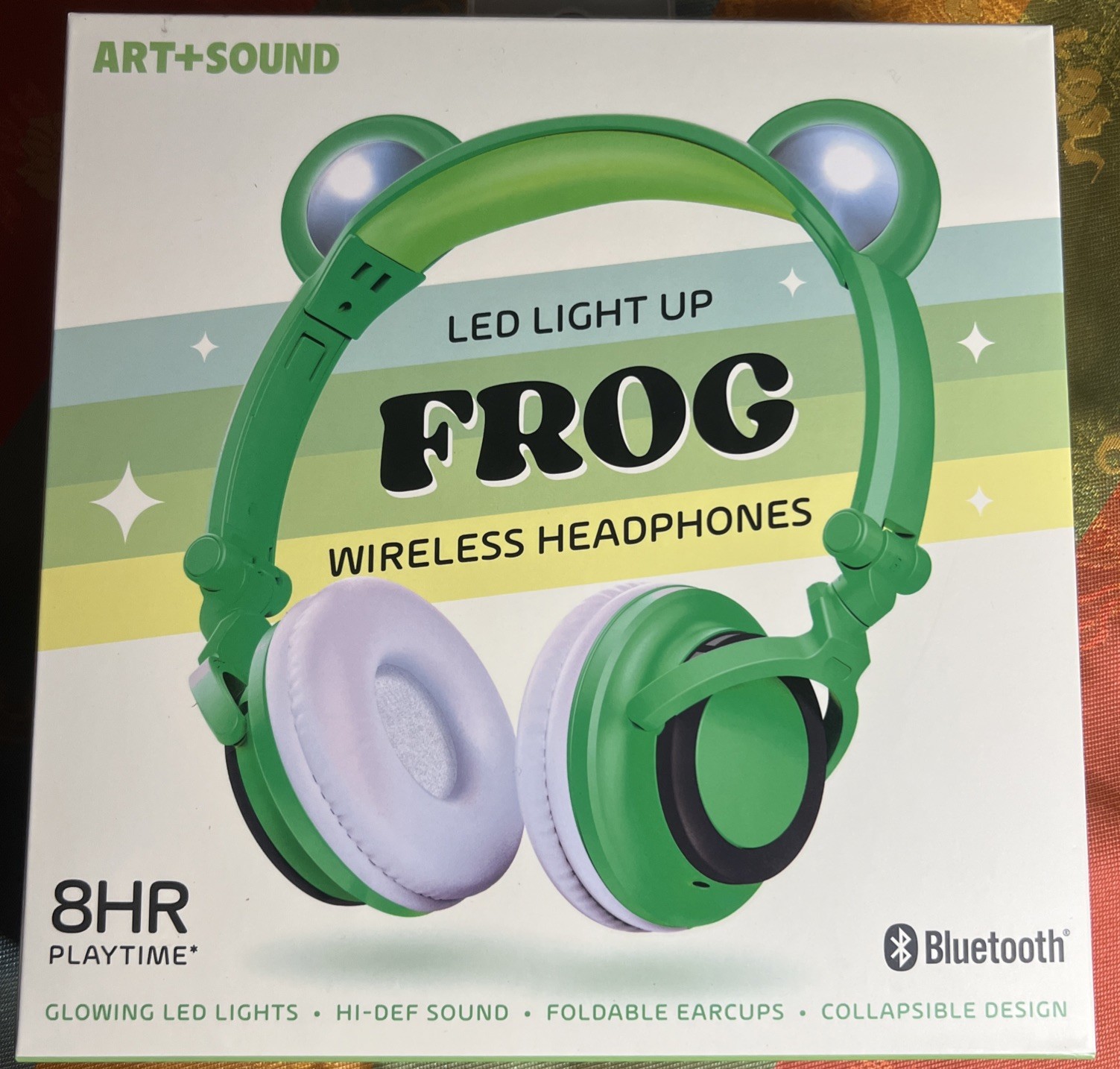 New in box! ART+SOUND LED Light Up Frog Bluetooth Wireless Headphones