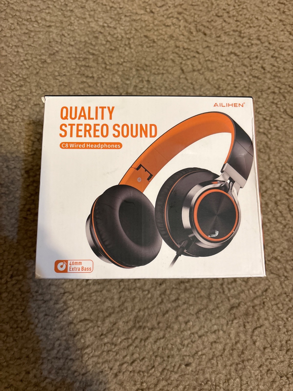 AILIHEN C8 Headphones Wired, On-Ear Headphones with Microphone and Volume