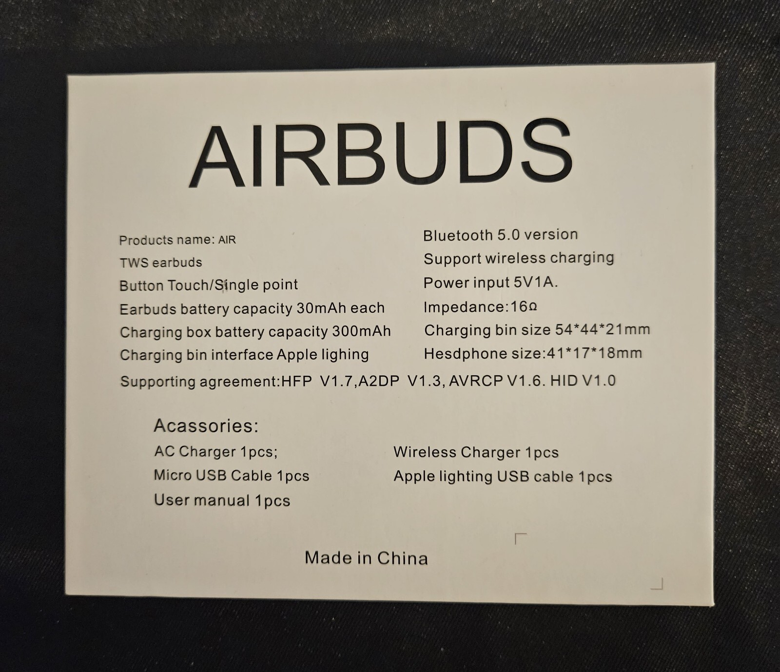 New Airbuds With Charger Included-Never Opened