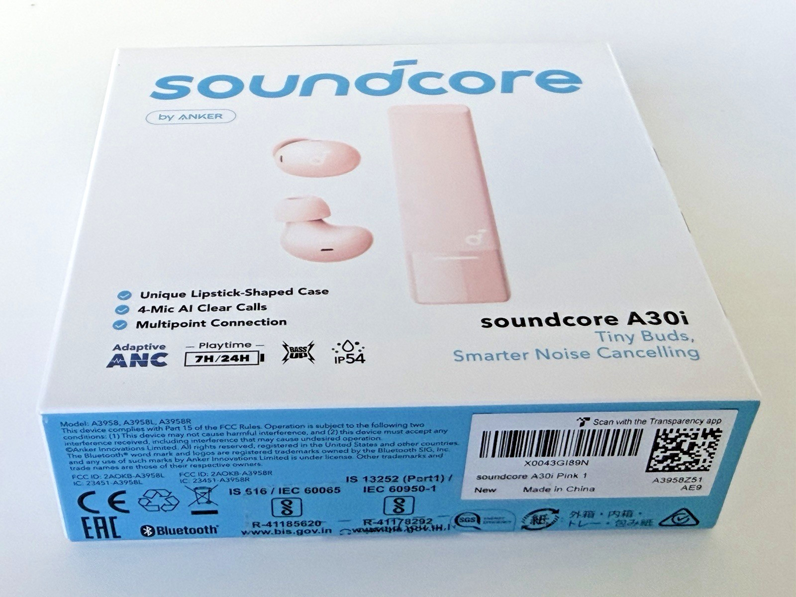 ANKER Soundcore Pink Ear Buds A30i Smart Noise Cancelling Buds Headphones