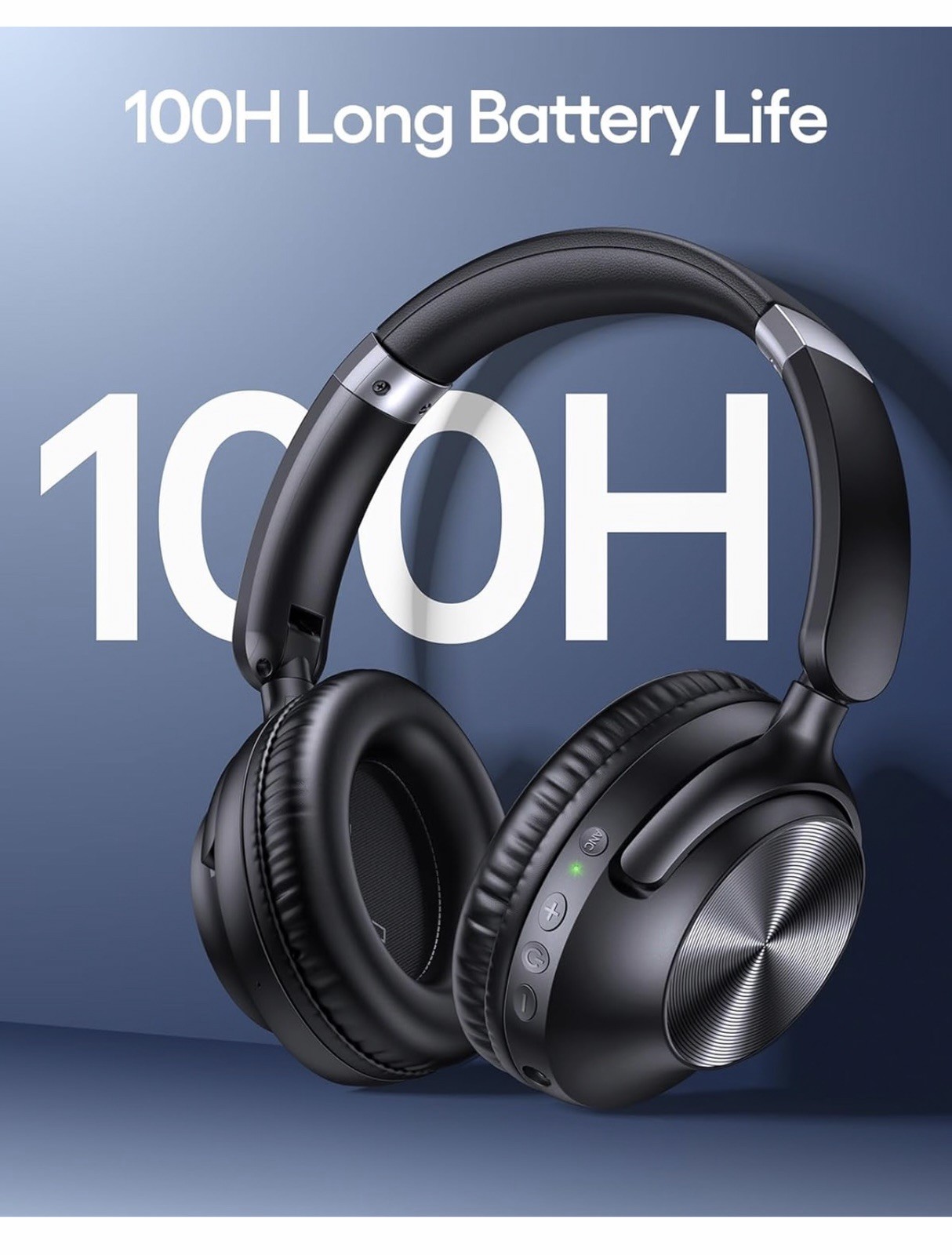 TAGRY HYBRID ACTIVE NOISE CANCELLING HEADPHONES 100H Playtime Wireless-Black