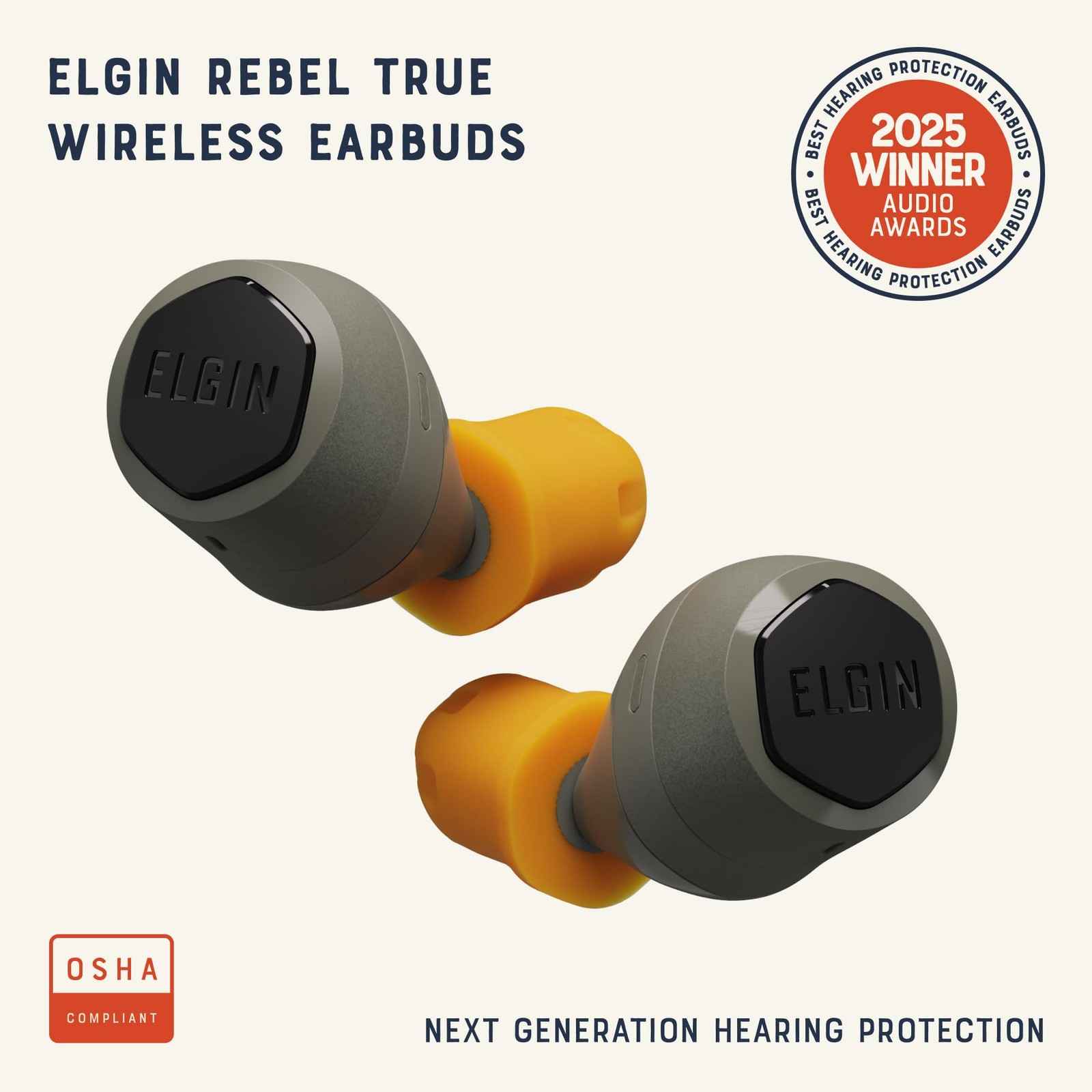 Wireless Earbuds Bluetooth Noise Cancelling IP65 Water Resistant Elgin Rebel