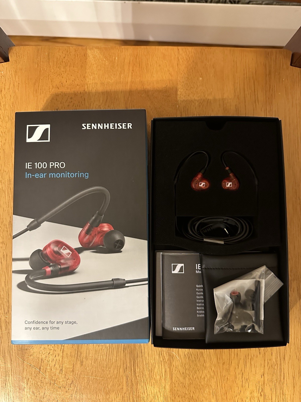 SENNHEISER “IE 100 PRO” In-ear monitoring ear phones New Open Box RED