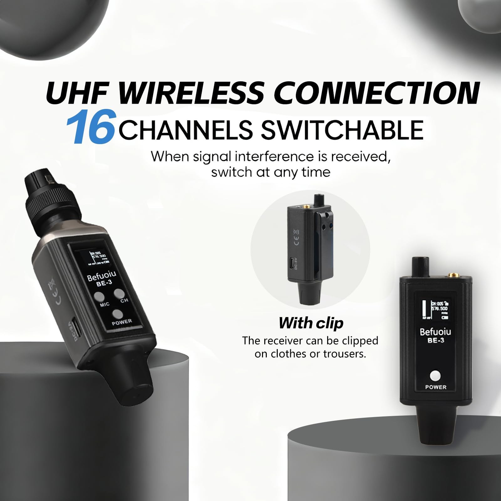 UHF Wireless In Ear Monitor System Metal, Professional IEM 1 Black