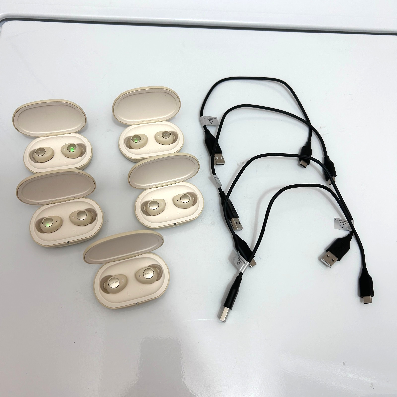 Lot of 5 Jabra Enhance Plus Wireless Earbuds FOR PARTS / SOLD AS-IS READ DESCR