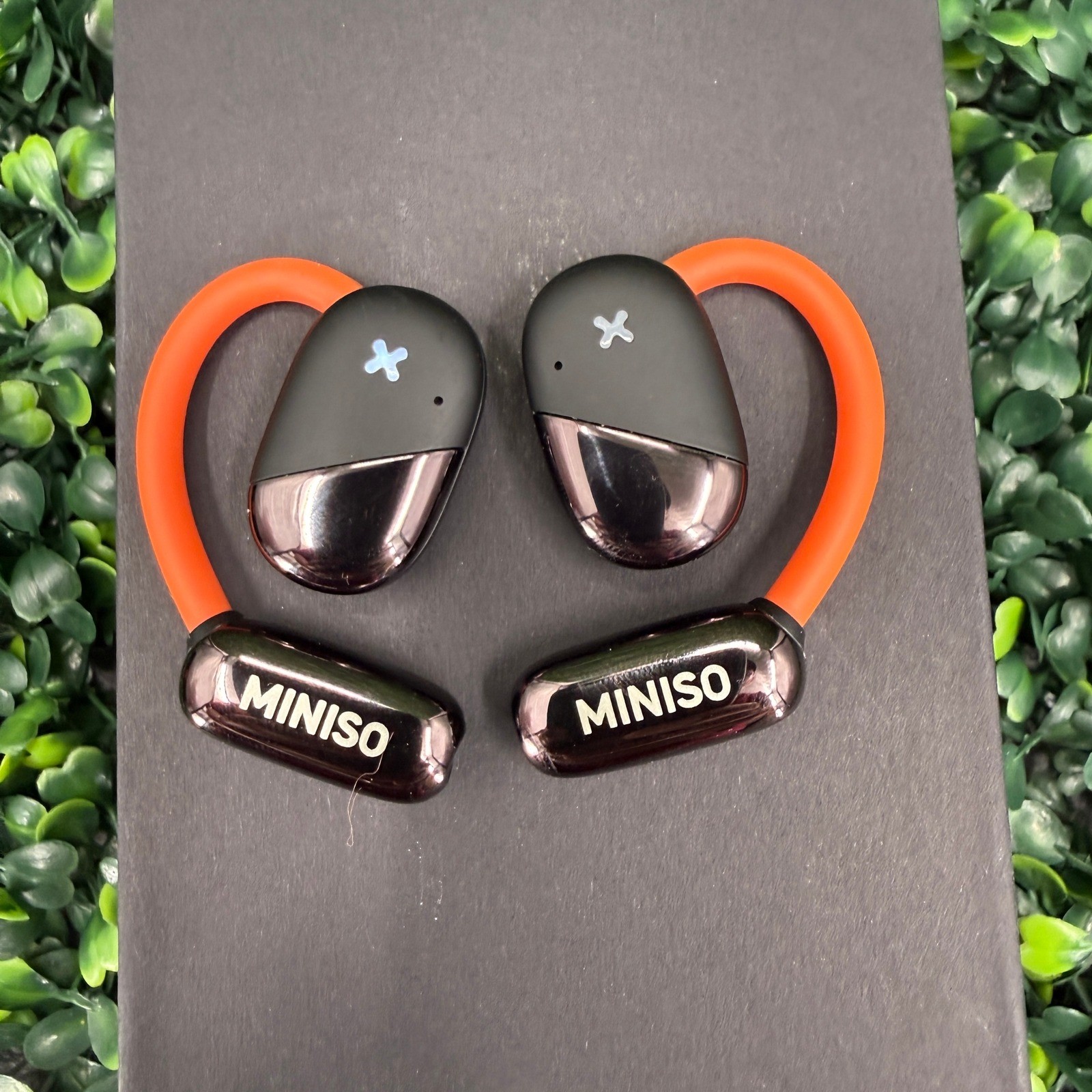 Miniso Wireless Earbud M99 Black Orange Bluetooth 5.4 HD Voice Open Ear Hook