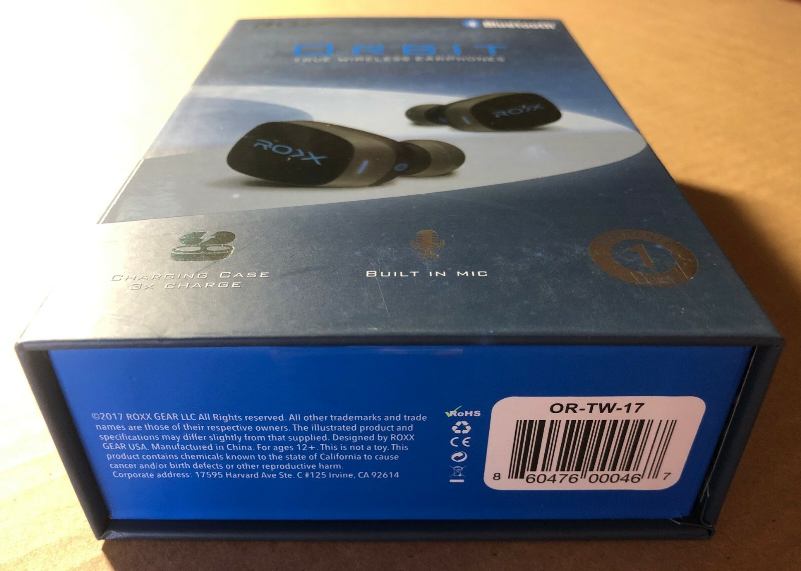 Roxx Gear Orbit True Wireless Bluetooth 4.2 Earphones w/ Recharge Case (Black)