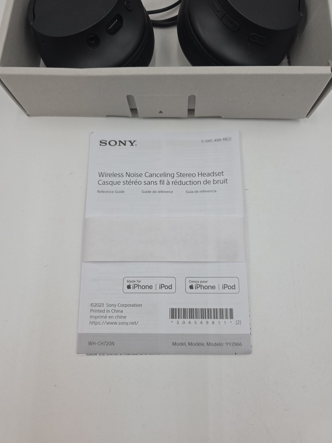Sony WHCH720N Noise Canceling Over-the-Ear Headphones *Missing Cord* *Tested*