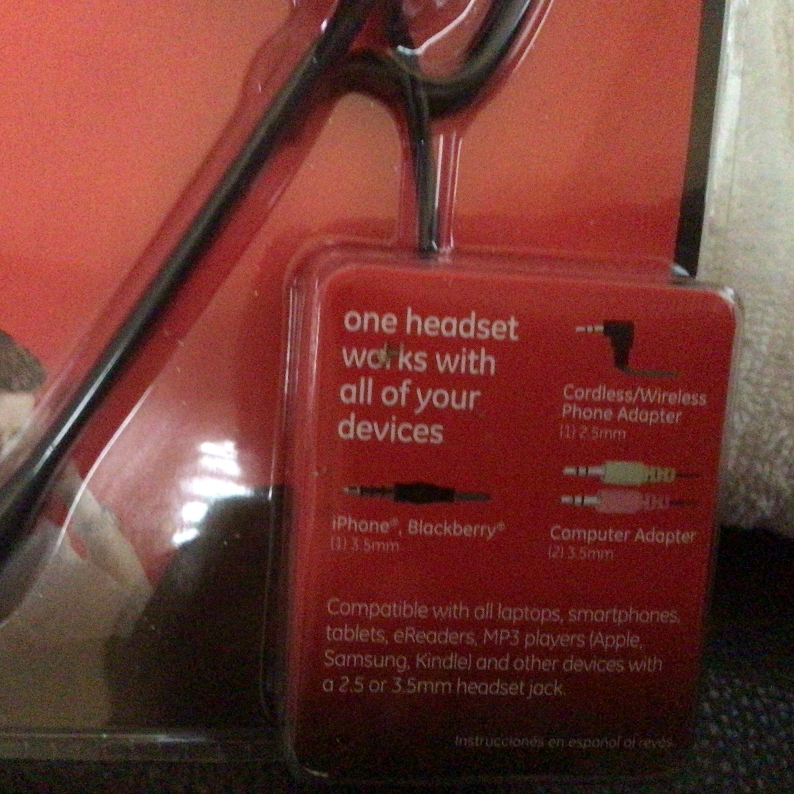 GE 11590 All In One Hands Free Earset W/ Mic… Free Ship NIB