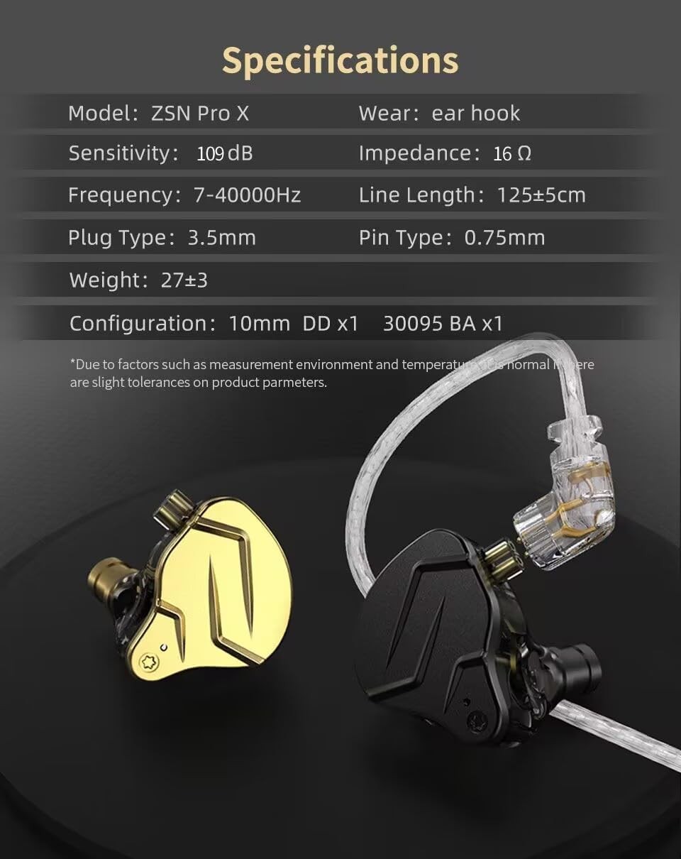 KZ ZSN Pro X in Ear Monitor Earphone 1BA 1DD with mic, X-blue