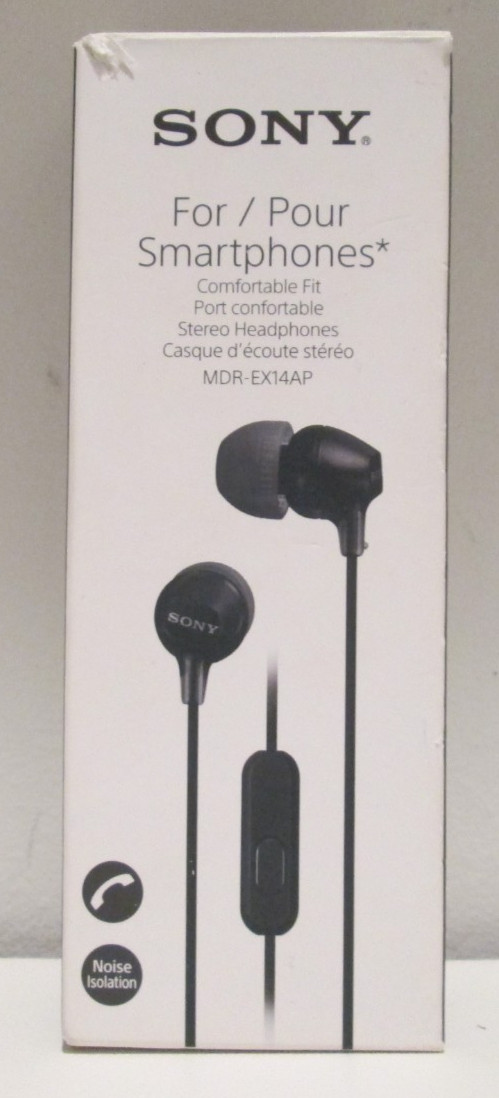 Sony Wired Ear Buds with Microphone – Model MDR-EX14AP Black
