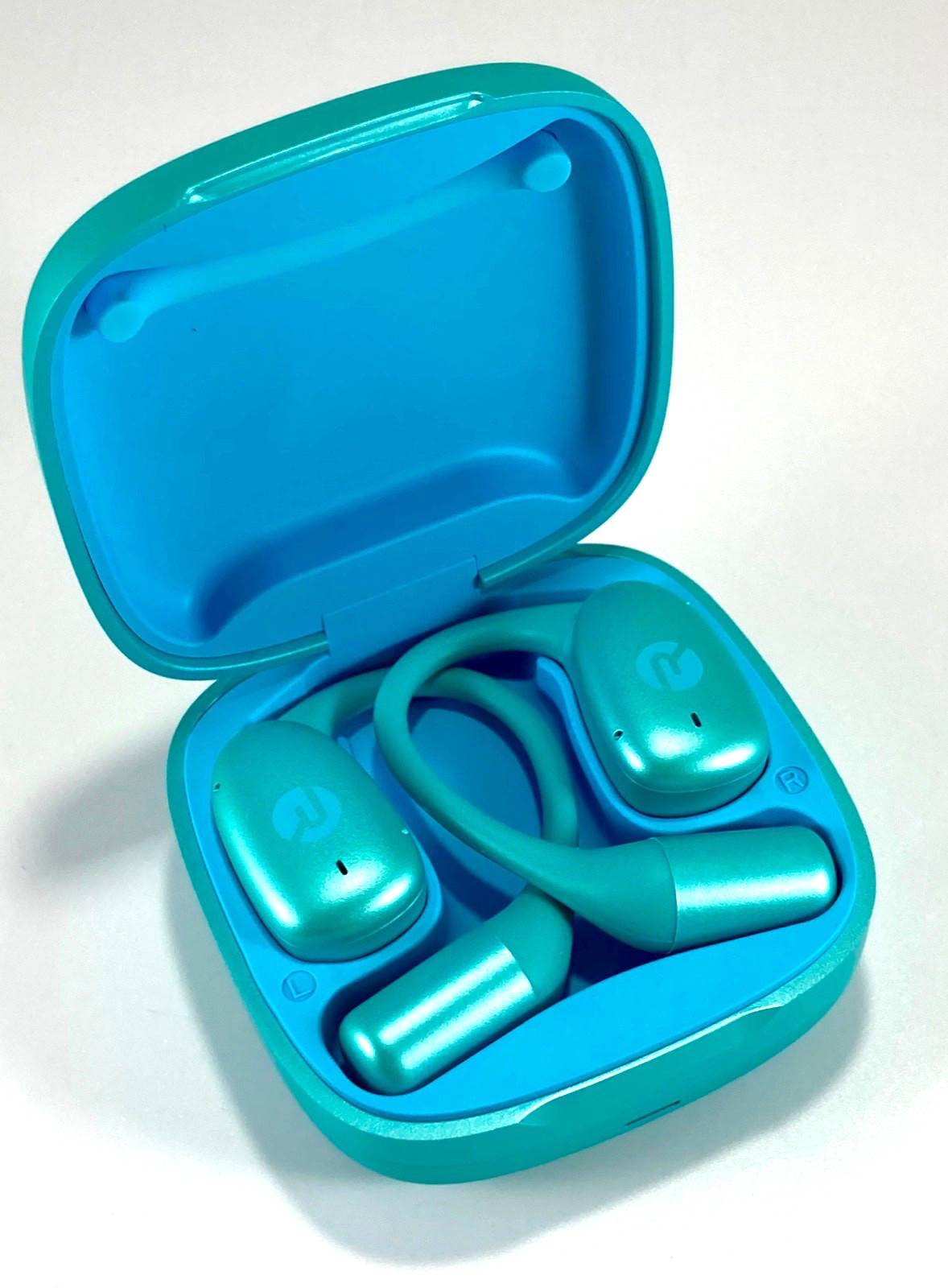 Raycon Essential Open Bluetooth Earbuds Mint Green Sky Blue RB0715-25E-MIN