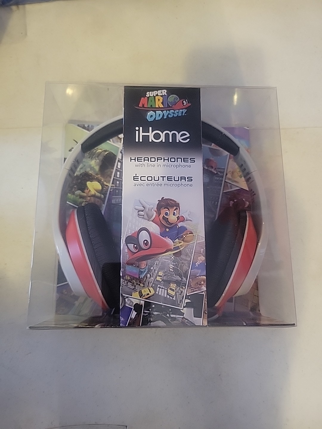 Super Mario Odyssey Hat Headphones Mic Remote New