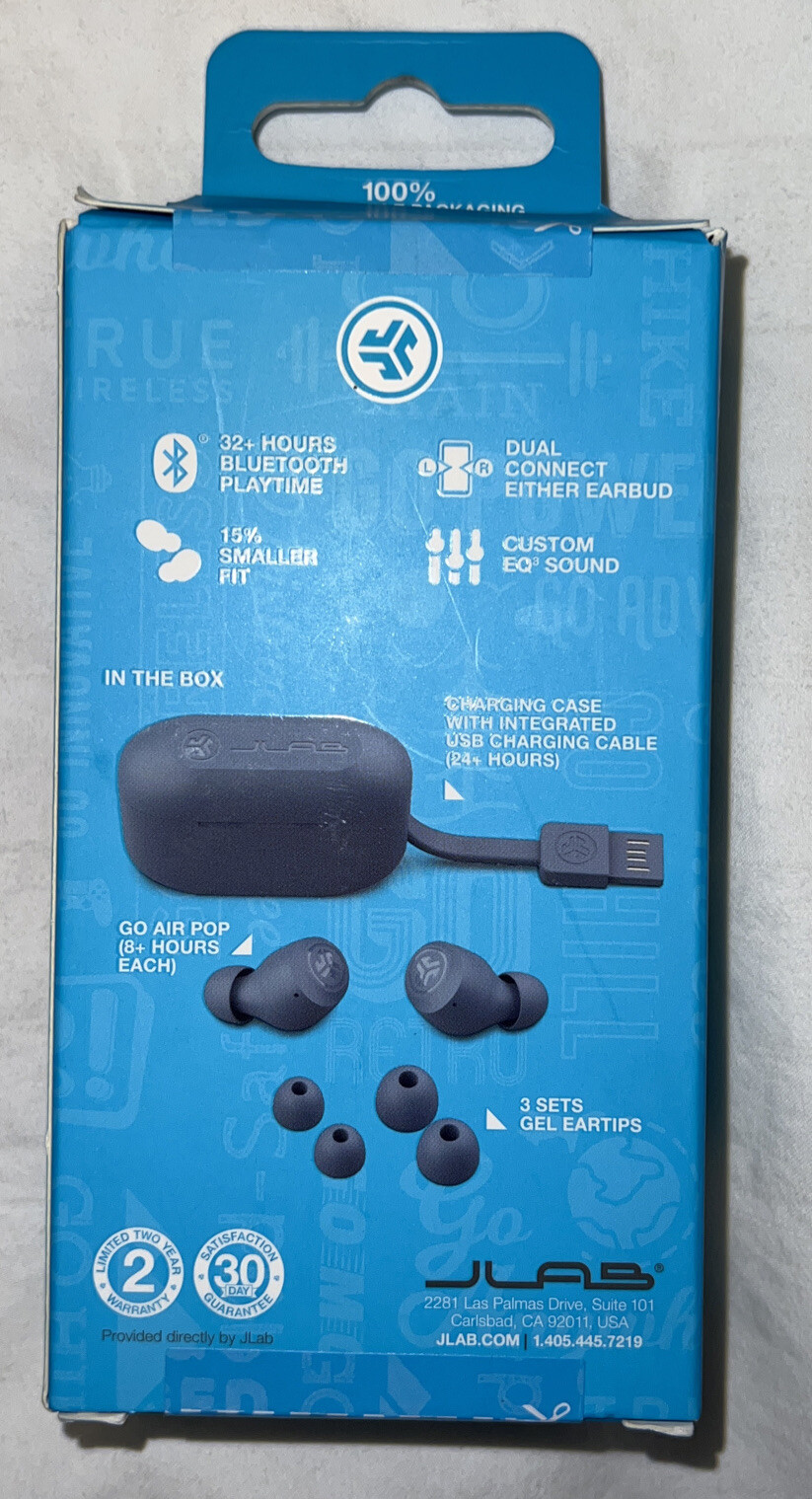 JLab EBGAIRPOPRSLT124 GO Air POP True Wireless In-Ear Headphones – Slate Gray?