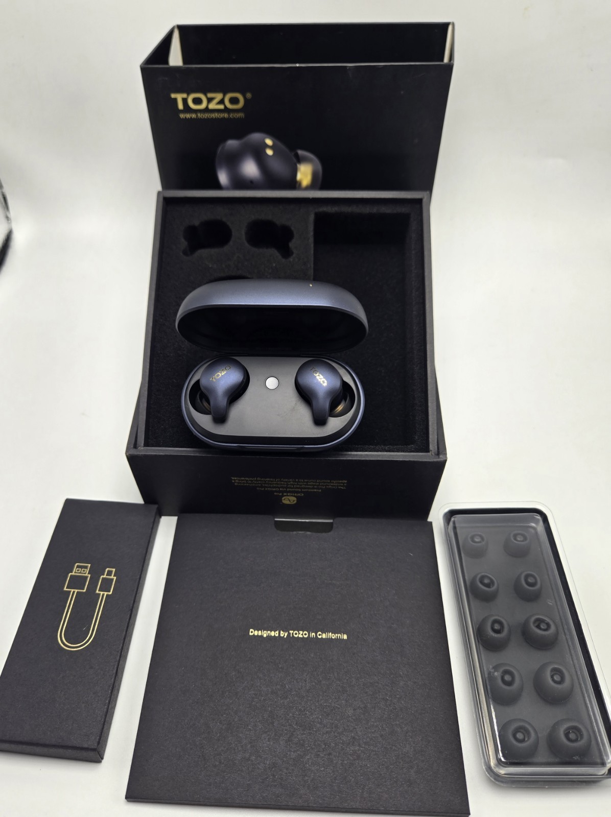TOZO Golden X1 Galaxy Blue/Black Earbuds OrigX Pro, LDAC & Hi-Res Audio Wireless