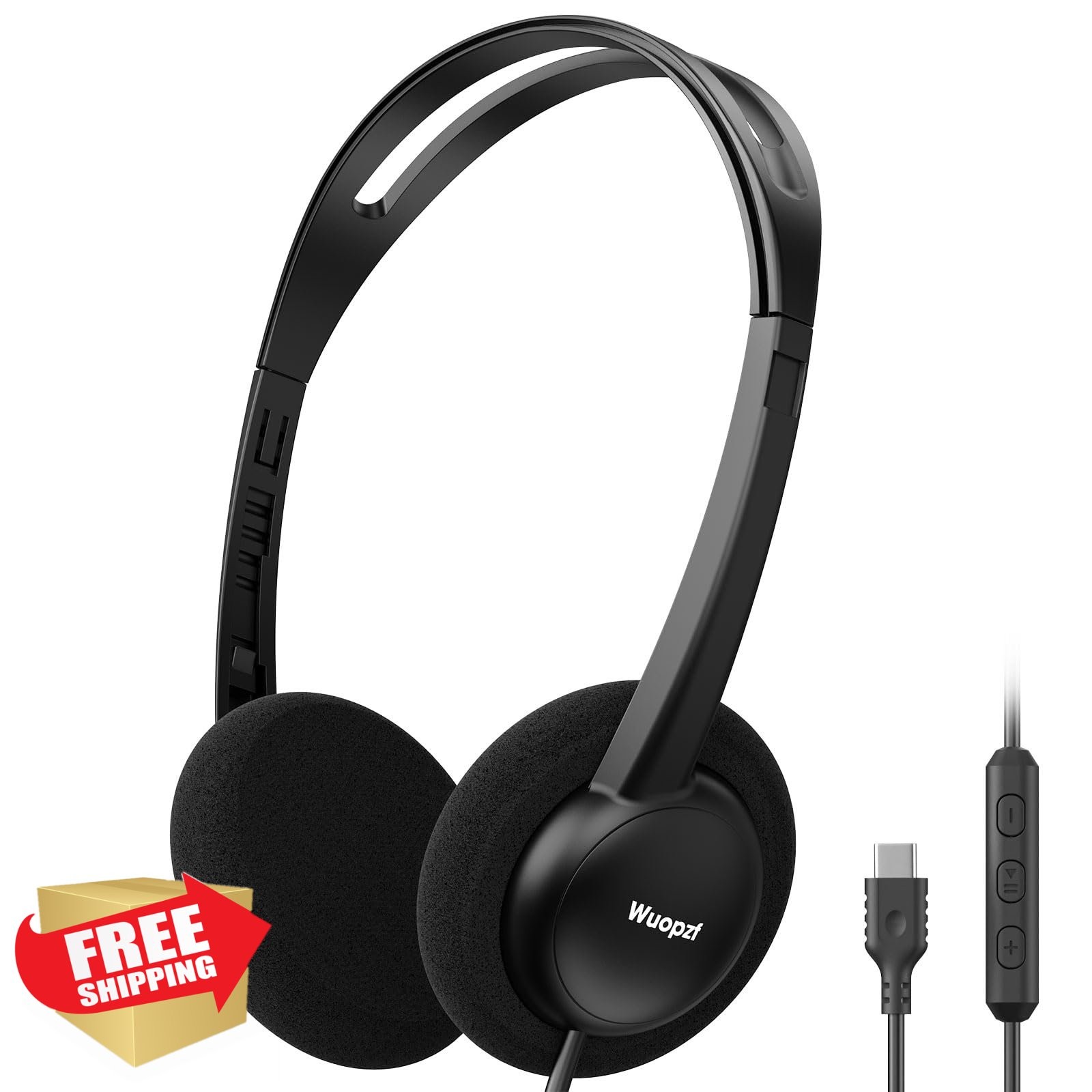 Wuopzf USB-C Wired Headphones w/Mic In-Line Control Type-C Phone PC