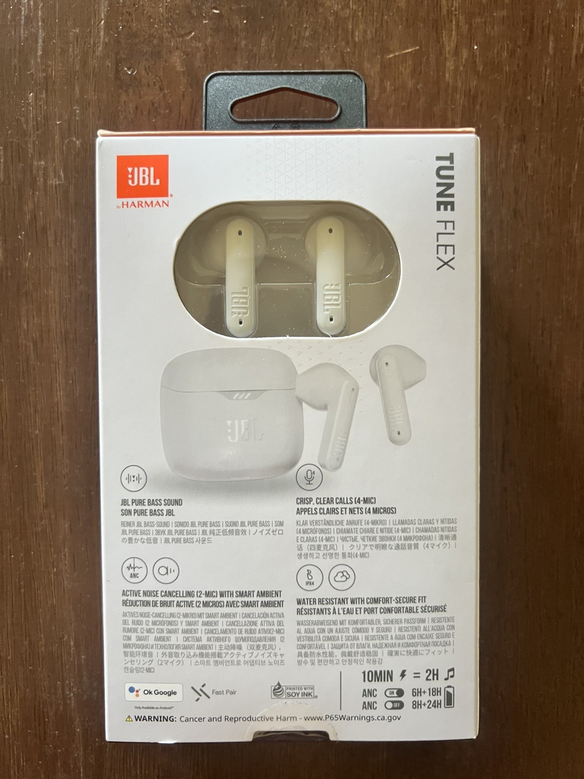Brand New JBL Tune Flex Pure Bass Wireless Zero Noise Cancelling Earbuds – White