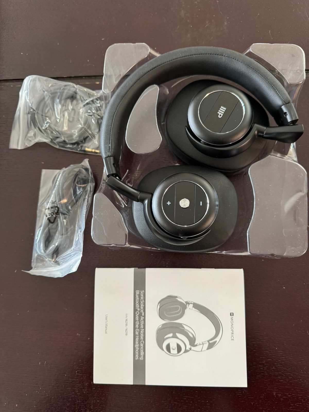 MonoPrice Sonic Solace Active Noise Cancelling Bluetooth Wireless Headphones