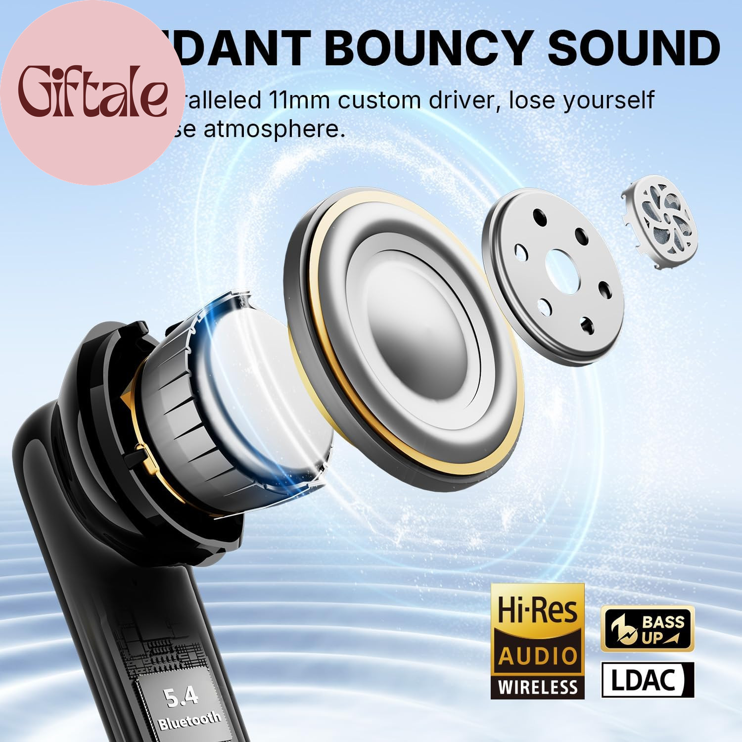 Air Pro 4I Noise Cancelling Wireless Earbuds, Hi-Res Sound with LDAC, 6 Mics AI