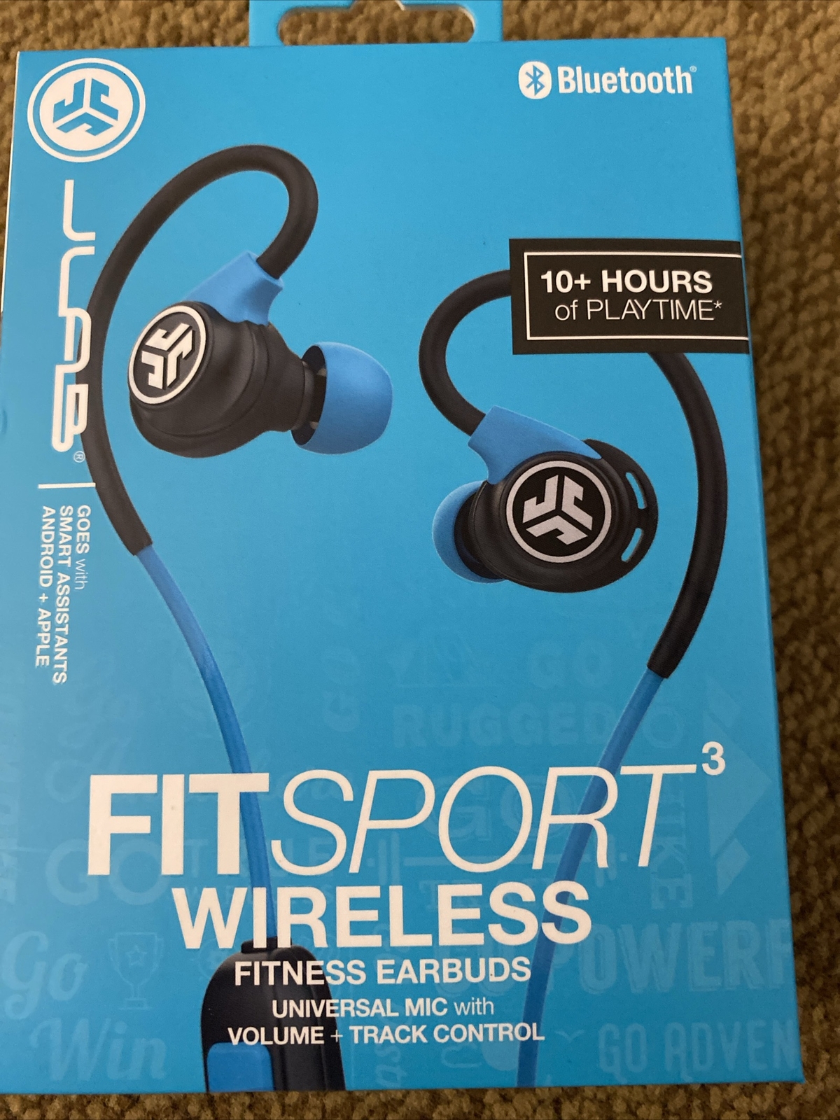 JLab Fit Sport 3 Wireless Fitness Earbuds Universal Mic Vol/Track Control F/Ship