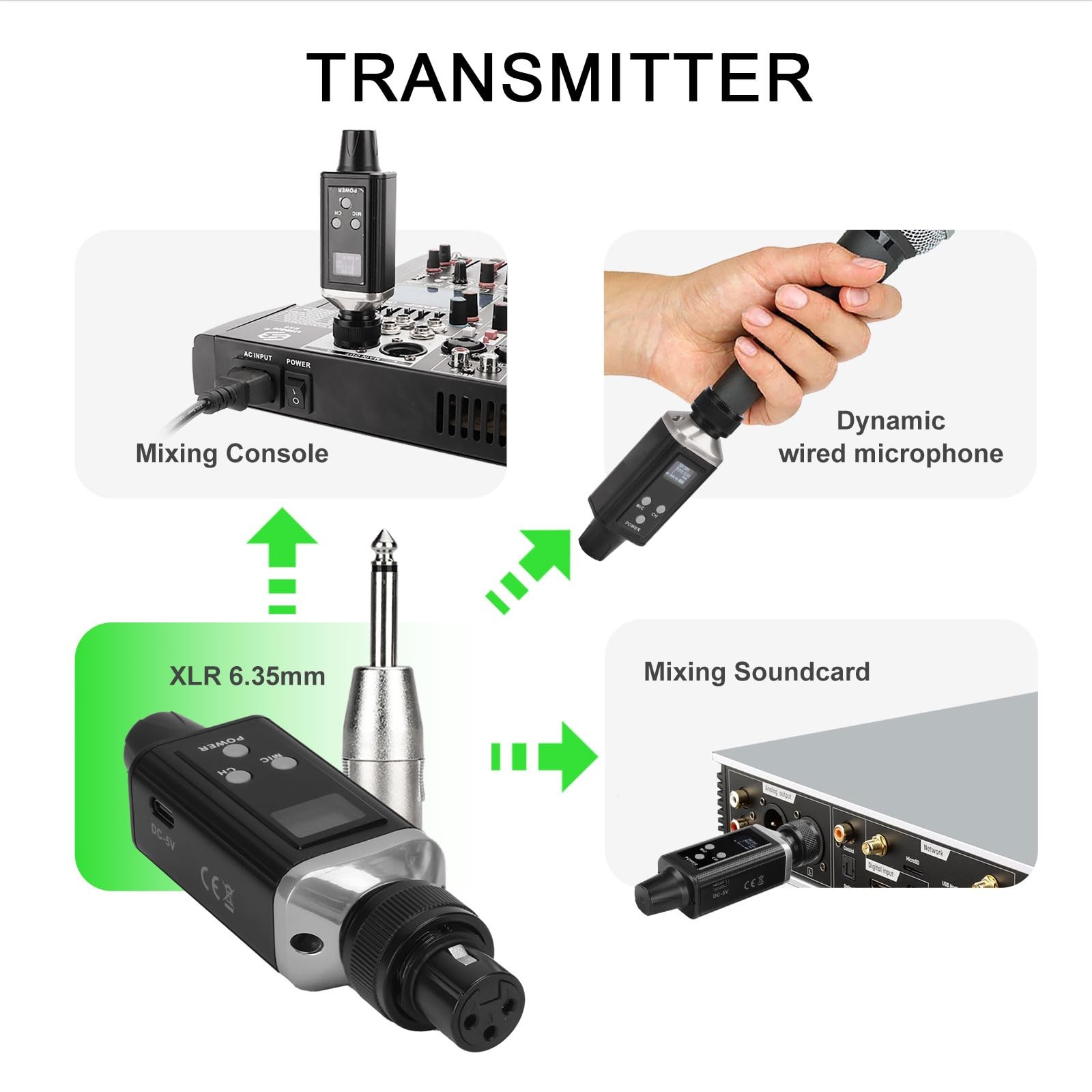 AR9 UHF Mono Wireless in-Ear Monitor Pro System Transmitter and Beltpack Receive