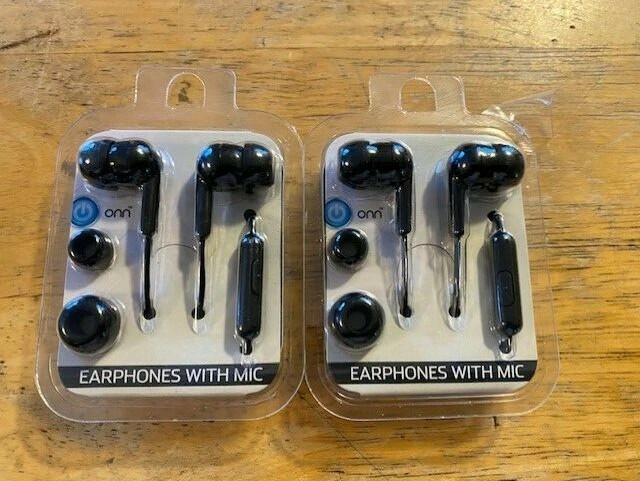 NEW Set of 2 ONN In-Ear Headphones 3 color choices Pink, Blue, PURPLE AND BLACK