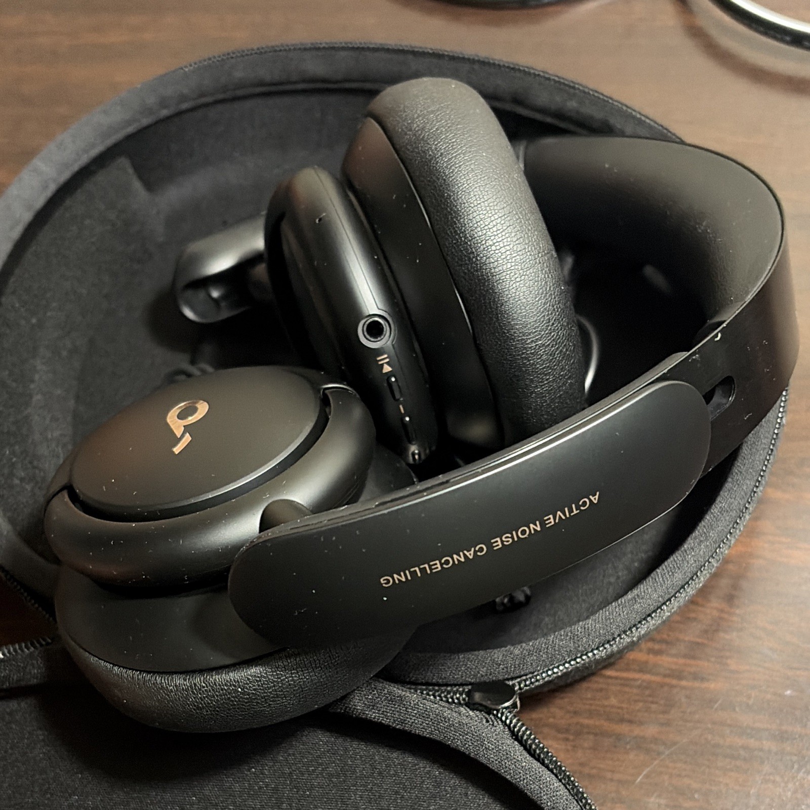 Soundcore Black Space One Over-Ear ANC Headphones USB 3.5mm Cable Case