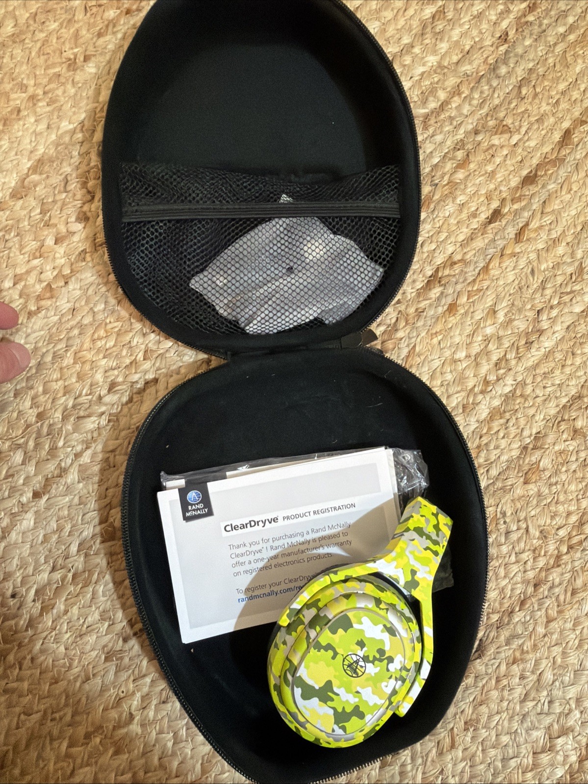 Rand McNally ClearDryve REMOVABLE EARPIECE & Case CD220 HEADPHONE Hi-Vis Camo
