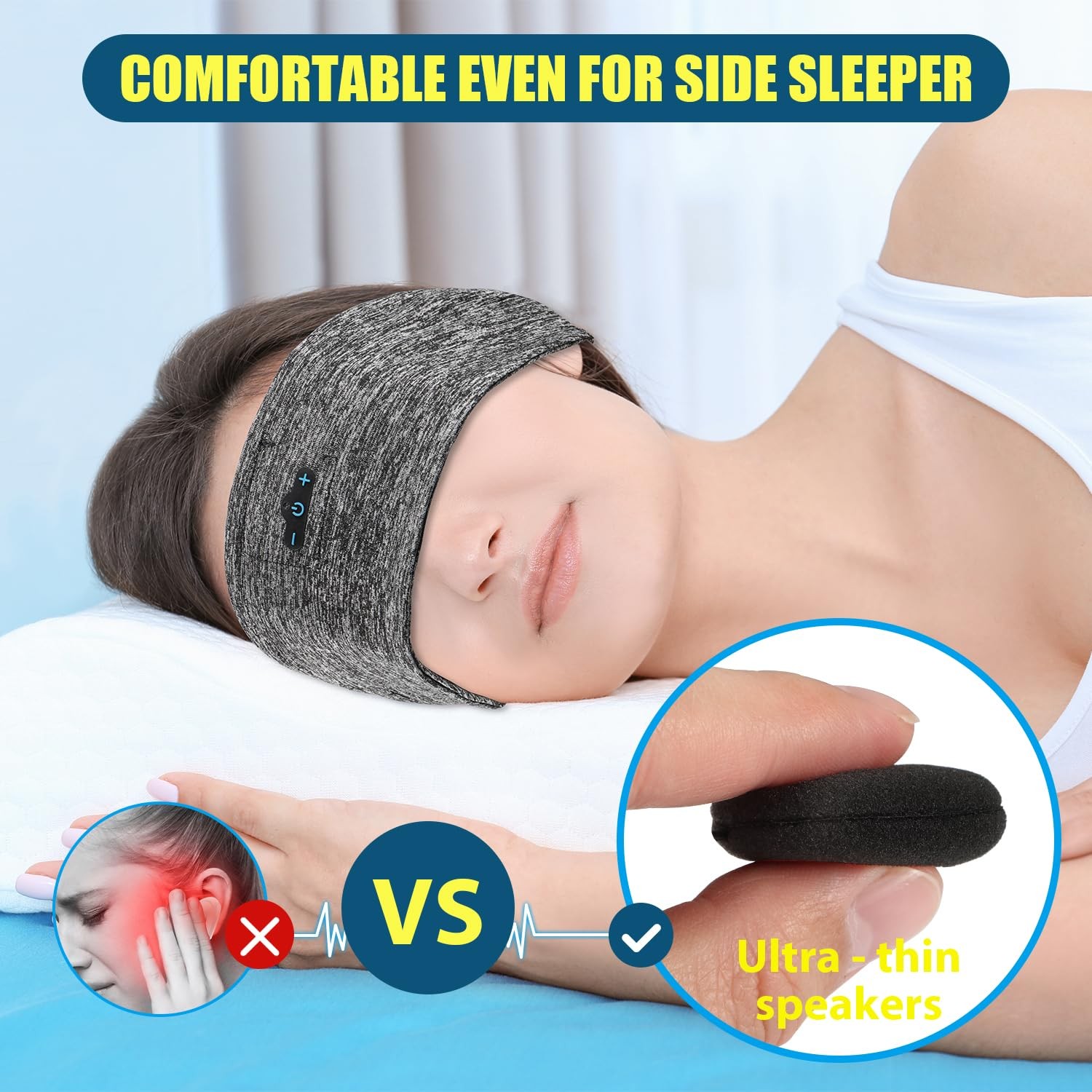 2-Pack Bluetooth Headband, Bluetooth 5.4 Sleeping Headphones,18 Hours Play Ti…