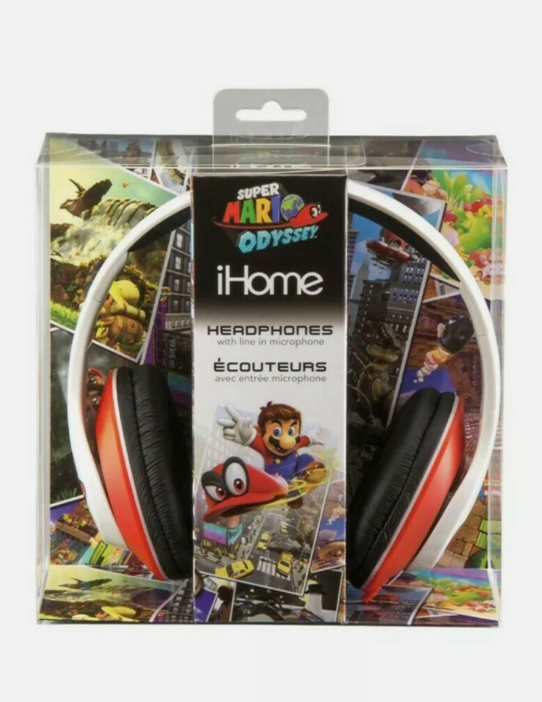 iHome – eKids Super Mario Odyssey Co Branded Headphones – Red & White -Brand New