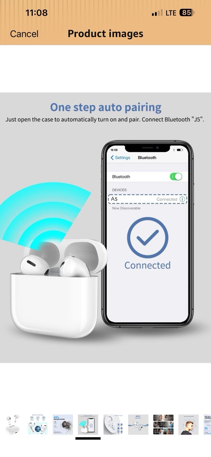 Apple AirPods Wireless Charging Case White Bluetooth In-Ear Wireless Earbuds