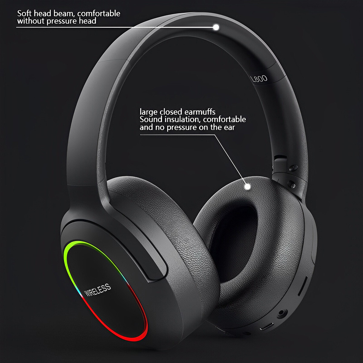 Bluetooth Wireless OverEar Headphones With Mic For iPhone 17 16 15 14 13 12 11 X