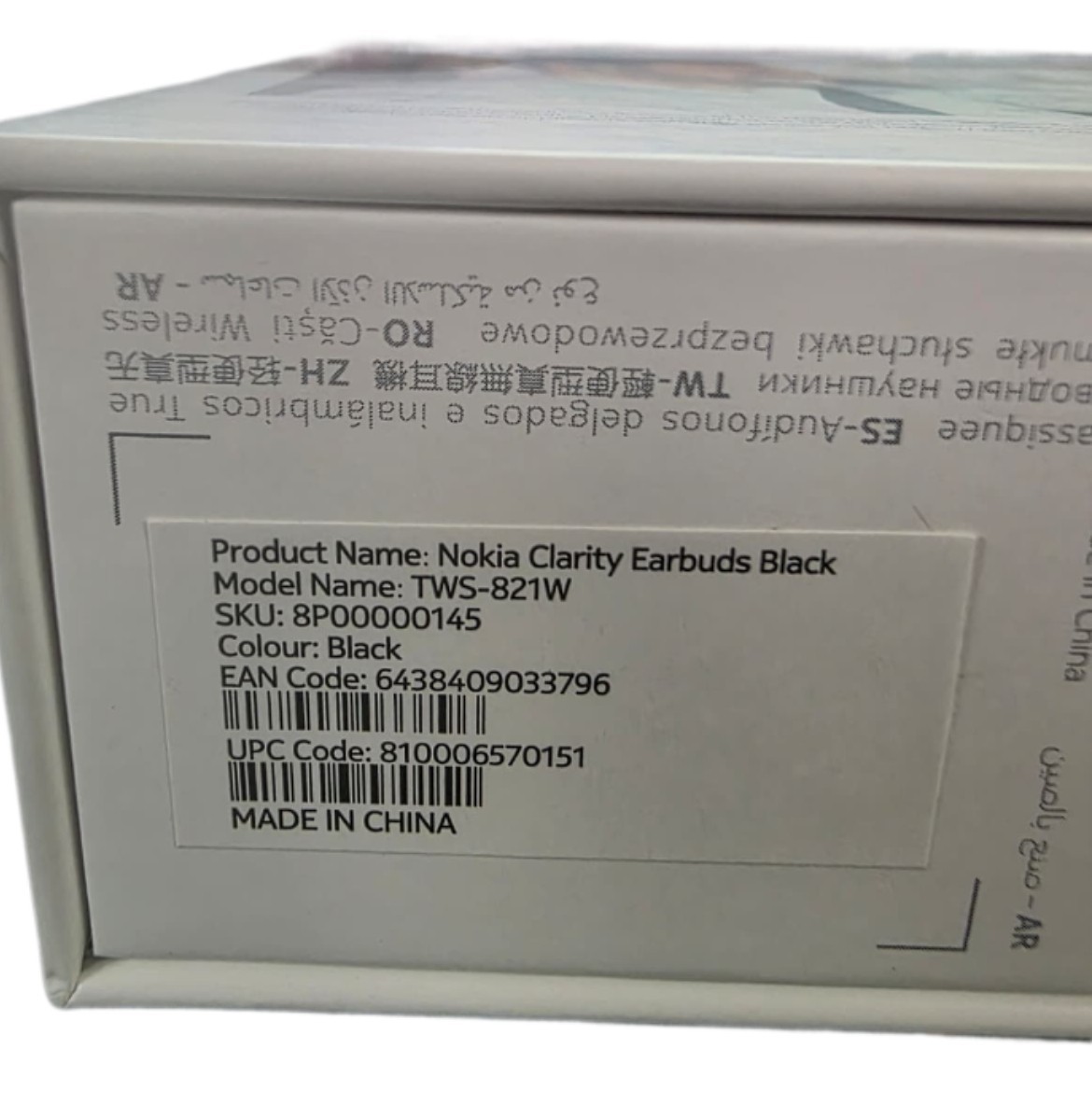 Nokia TWS821W Clarity Wireless Earbuds, Black – NEW