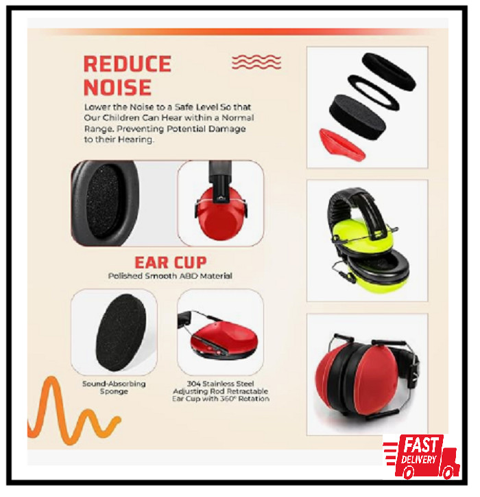 Noise Canceling Headphones for Kids, SNR 26Db Ear Protection for Autism, Sound P