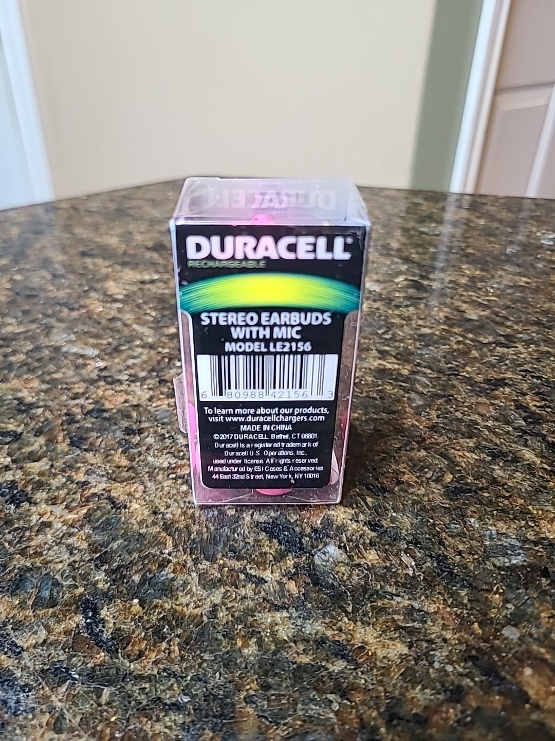 NOS Duracell Earphones Wired 3.5mm Jack Stereo Earbuds w/Mic Mobile Phone Pink
