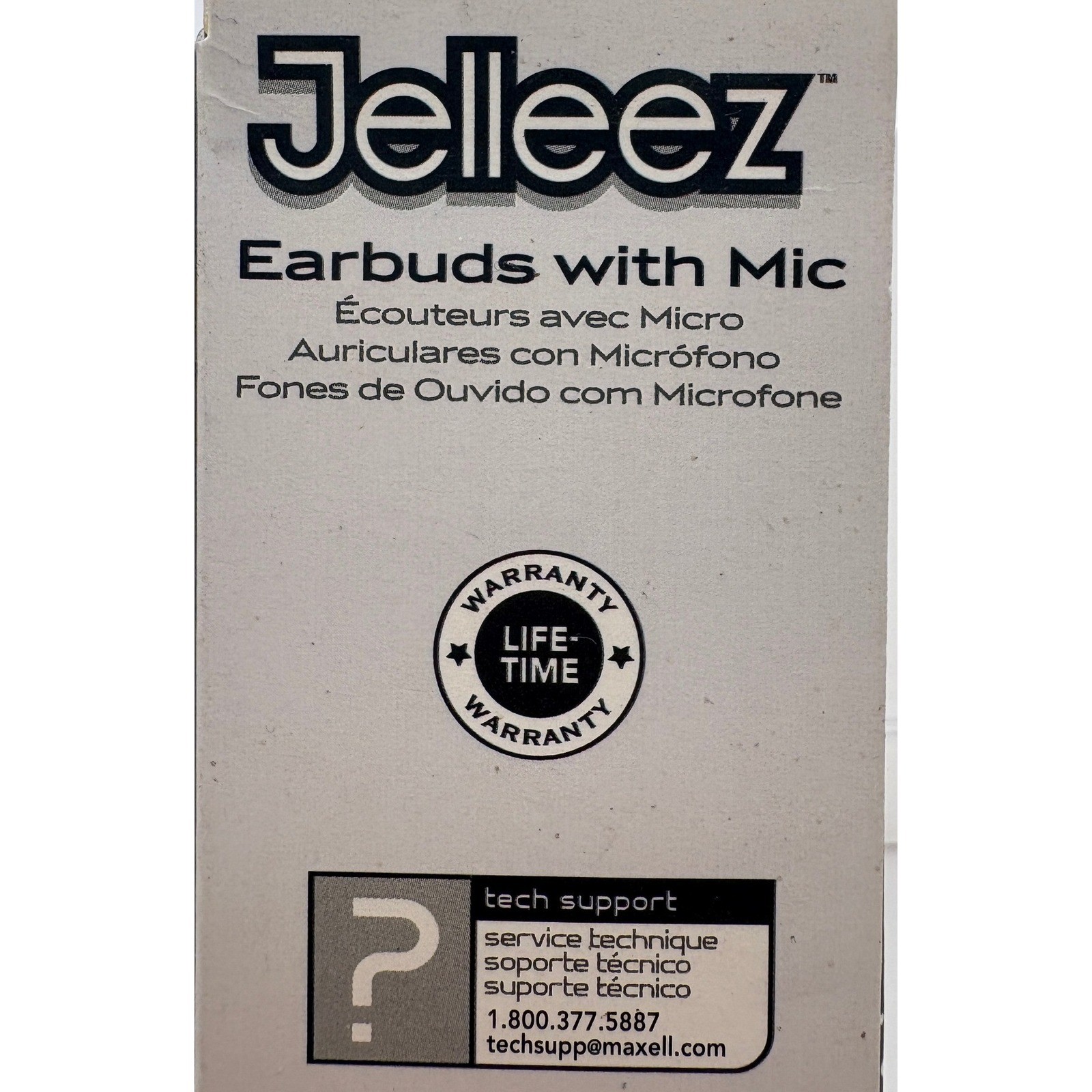 Maxell Jelleez Noise Isolating Earbuds with Mic Black JELM-BK Wired Earphones