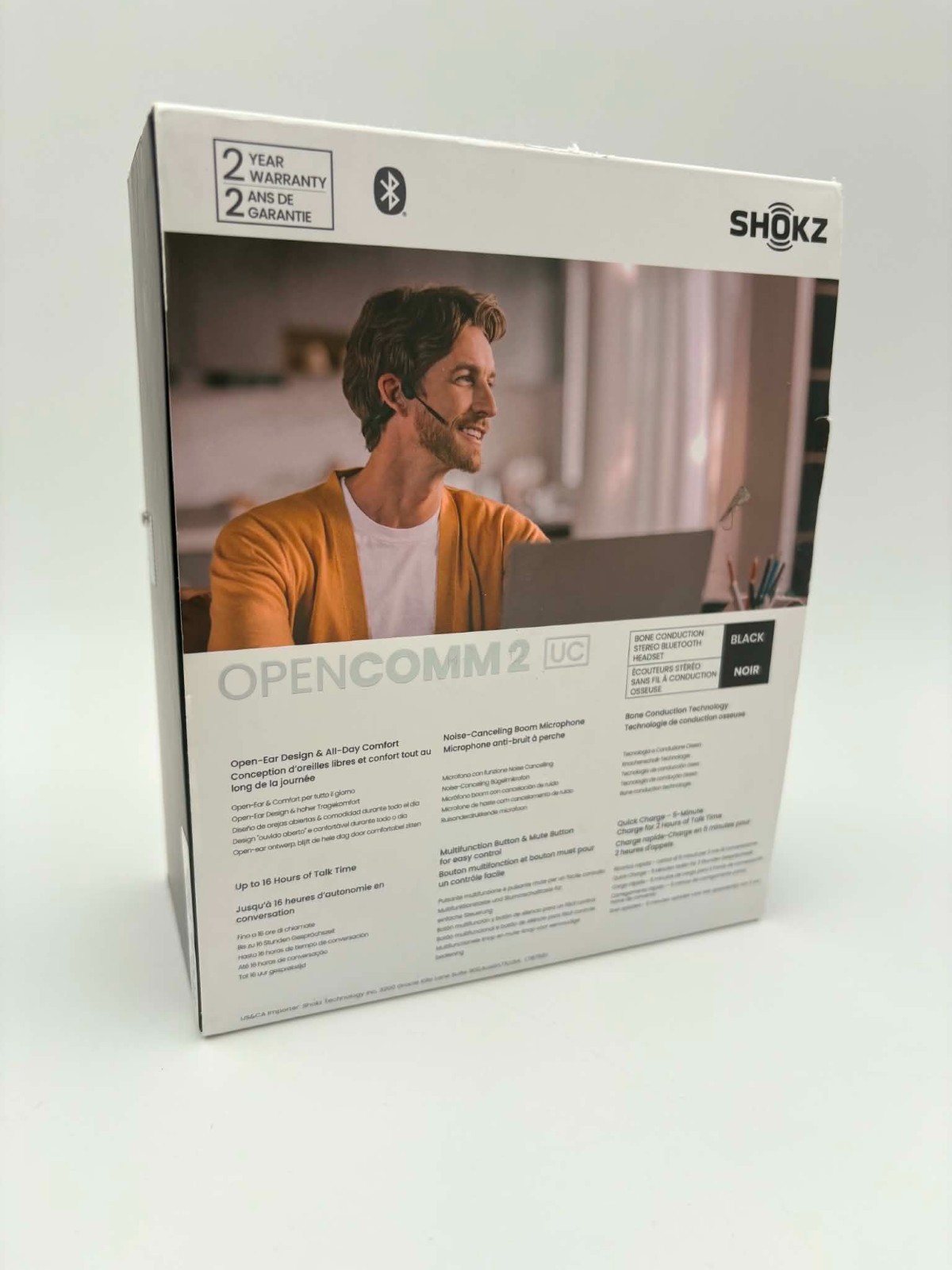 Shokz OpenComm 2 UC USB-C Bone Conduction Headset With Microphone Comms Talk