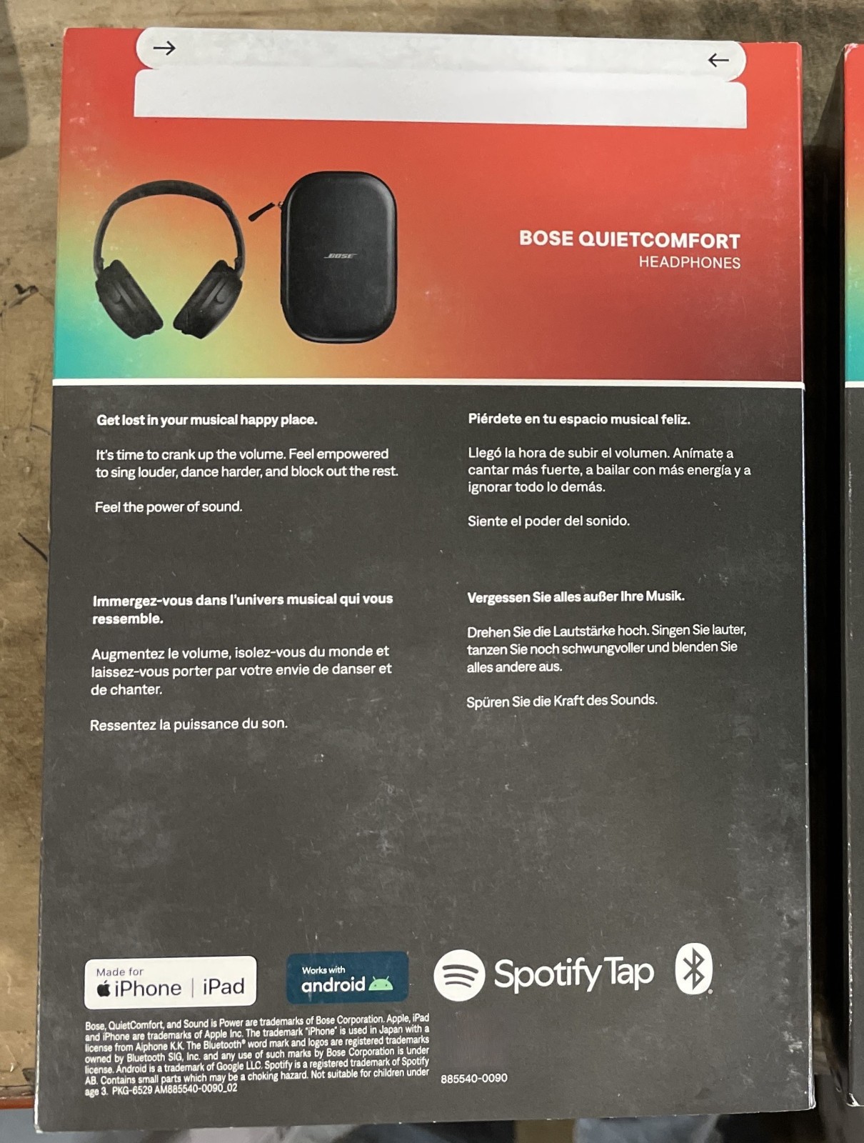Bose QuietComfort Headphones, Noise Cancelling – Black – 884367-0100