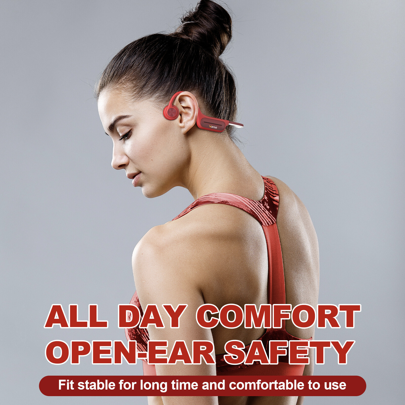 Wantek Bluetooth Bone Conduction Headphones IP68 32GB MP3 Swimming Earphones