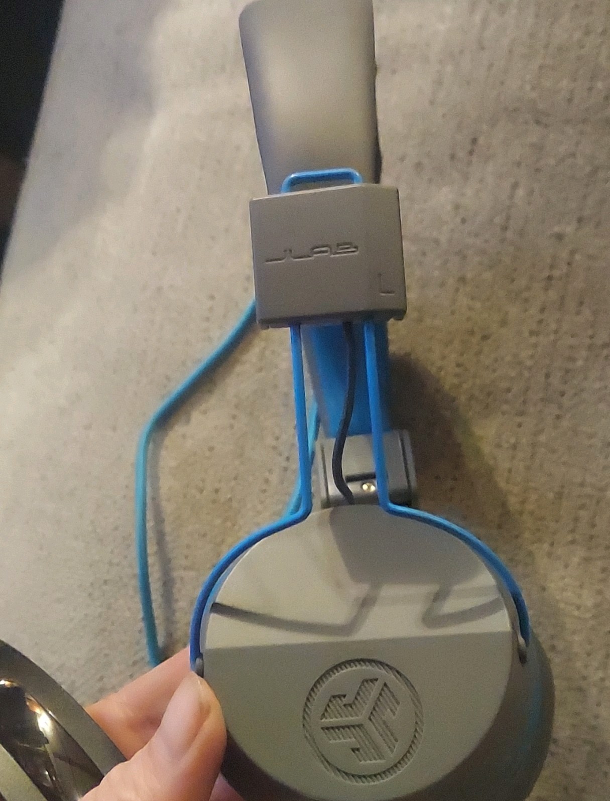 JLab Audio JBuddies Studio Wired On-Ear Headphones Gray/Blue 3.5mm Adjustable