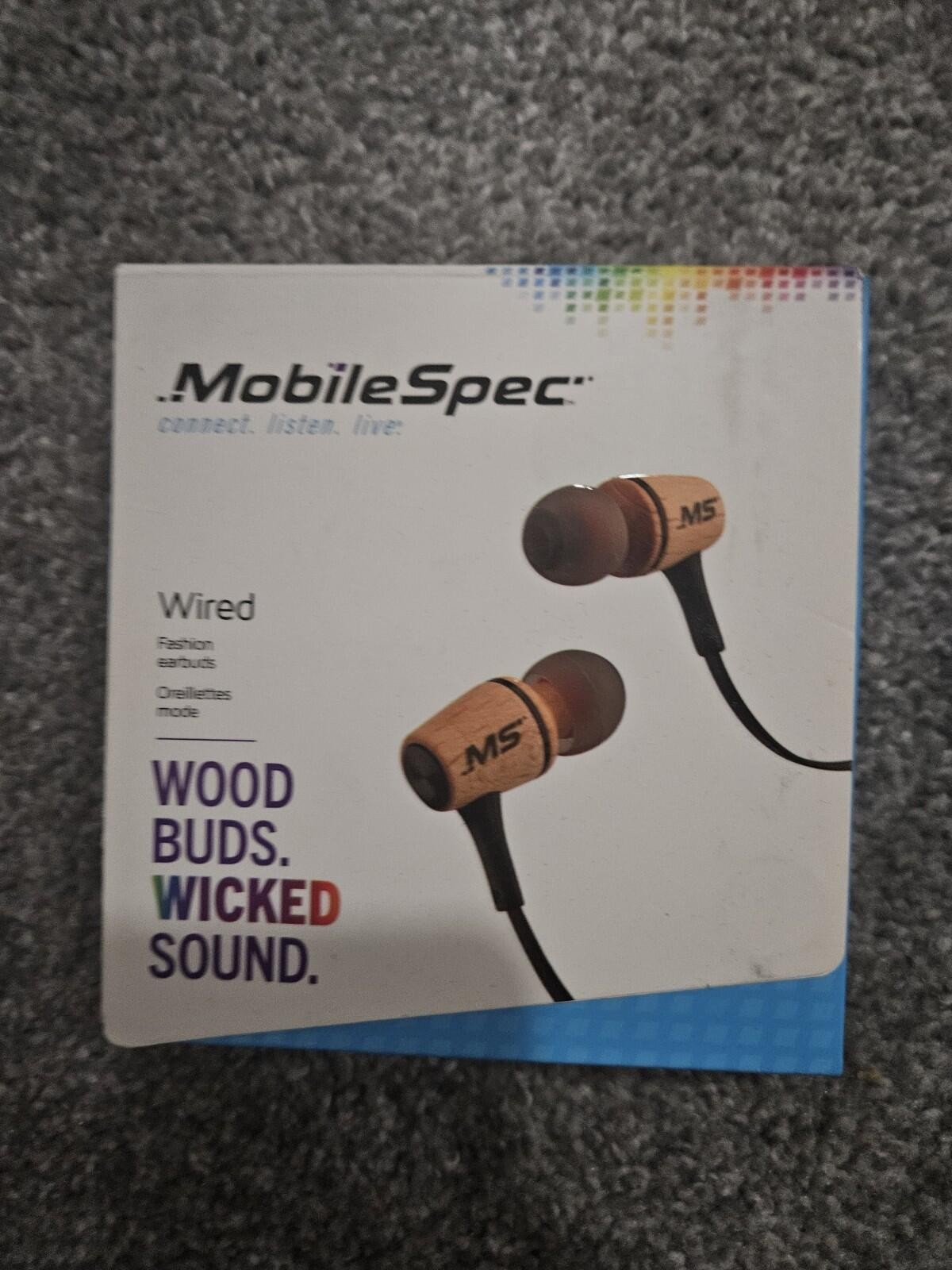 Mobile Spec Wired Wood Buds Wicked Sound Earbuds