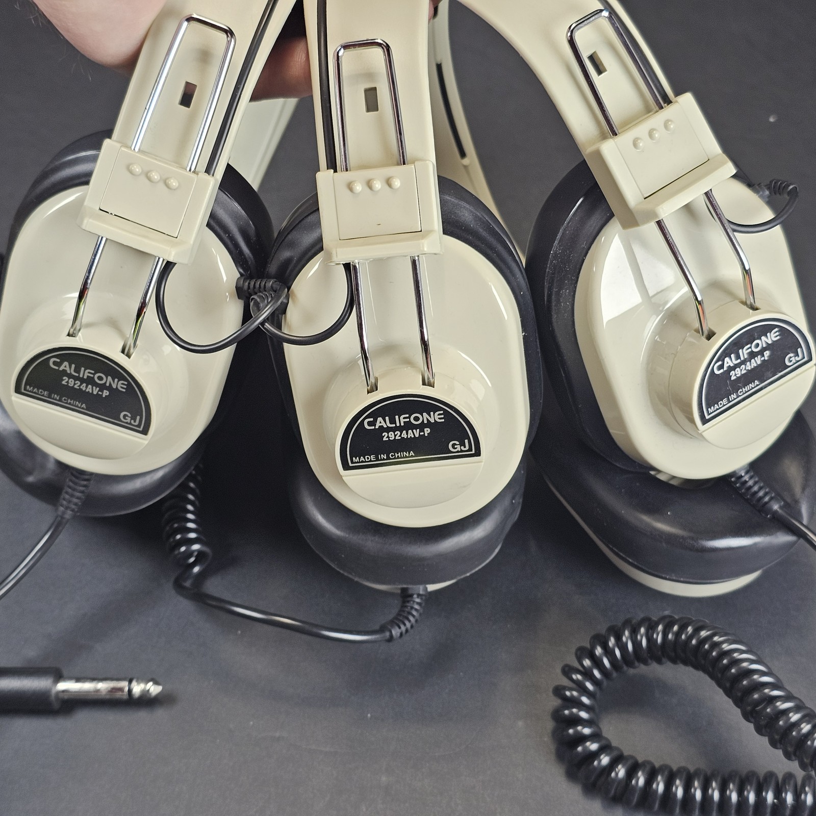 Lot of 3 Califone 2924AV-P Wired Over-Ear Headphones 1/4″ Plug Classroom Lab