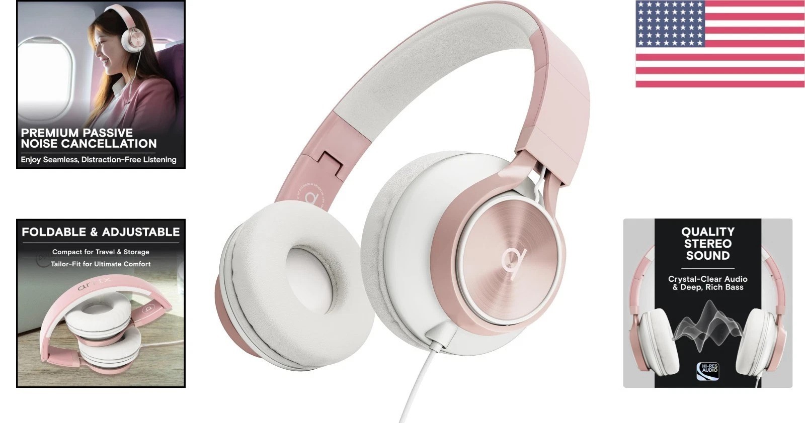 CL750 On-Ear Headphones with Mic & Volume Control for Gaming and Calls