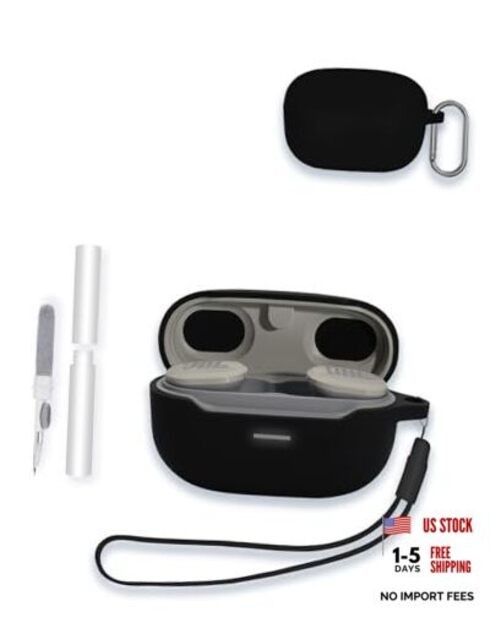 Case for JBL Endurance Race TWS True Wireless Sports Earbuds, WUNIAK Soft BLACK