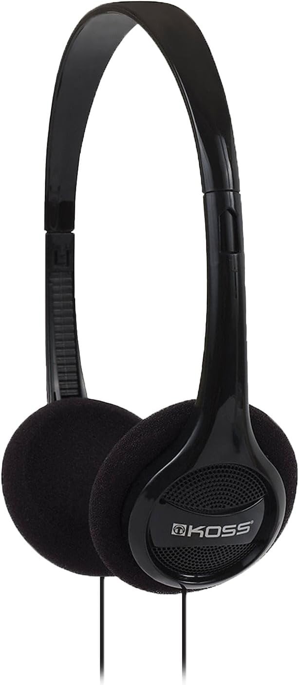Lightweight Black On-Ear Headphones with Retractable Cable for Music Lovers