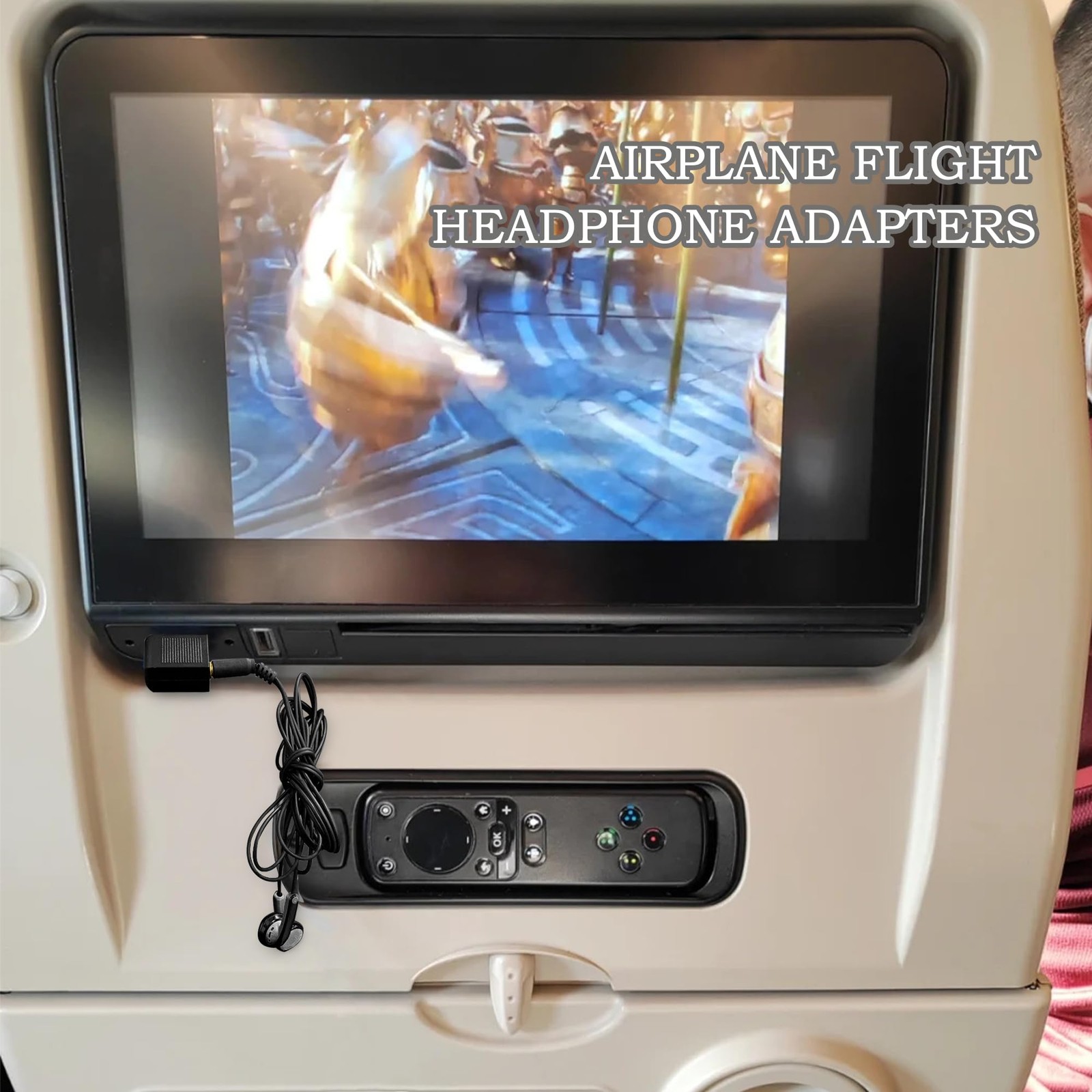 BlingKingdom 3 PCS Airplane Flight Headphone Adapter, Dual 3.5mm Male to 3.5mm F