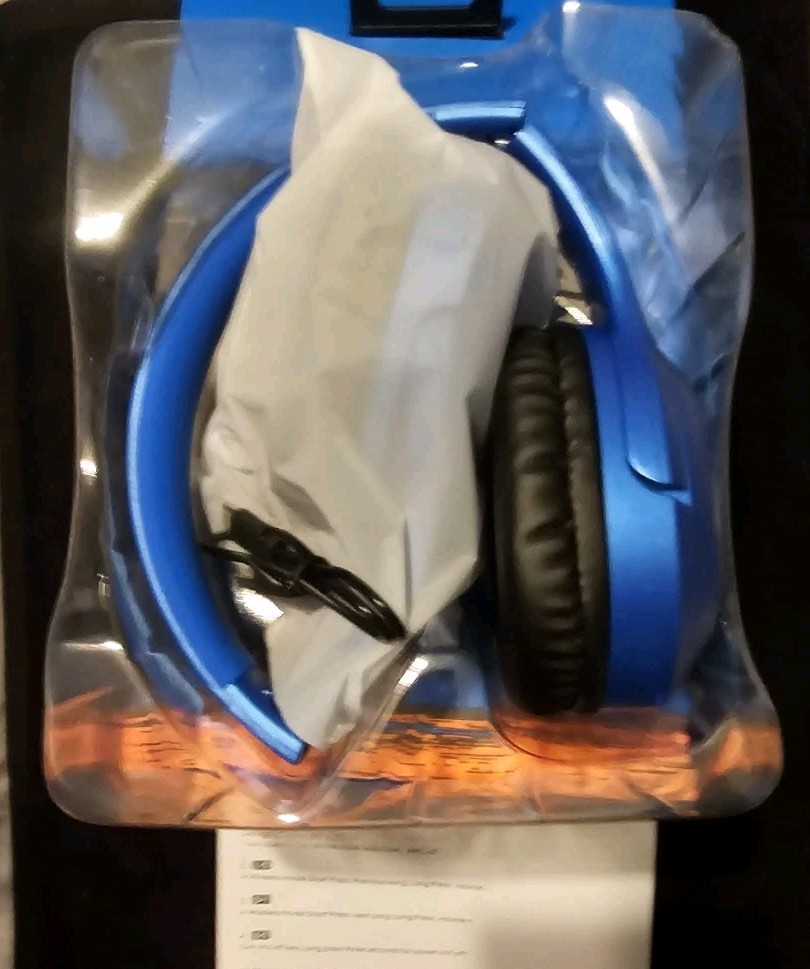 New NOS Energy Drink Wireless Headphones Blue Bluetooth Limited Edition