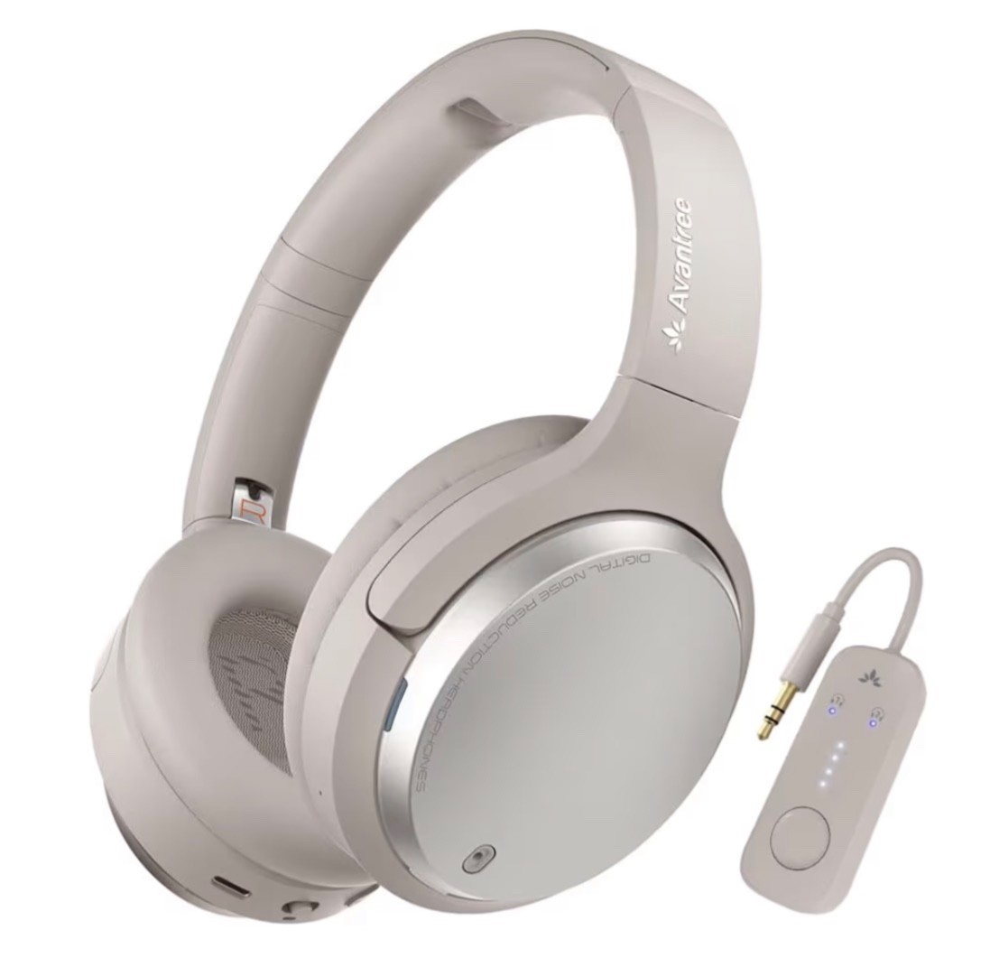 Bluetooth Headphones for Airplane Travel & Mobile Phone with Wireless Adapter