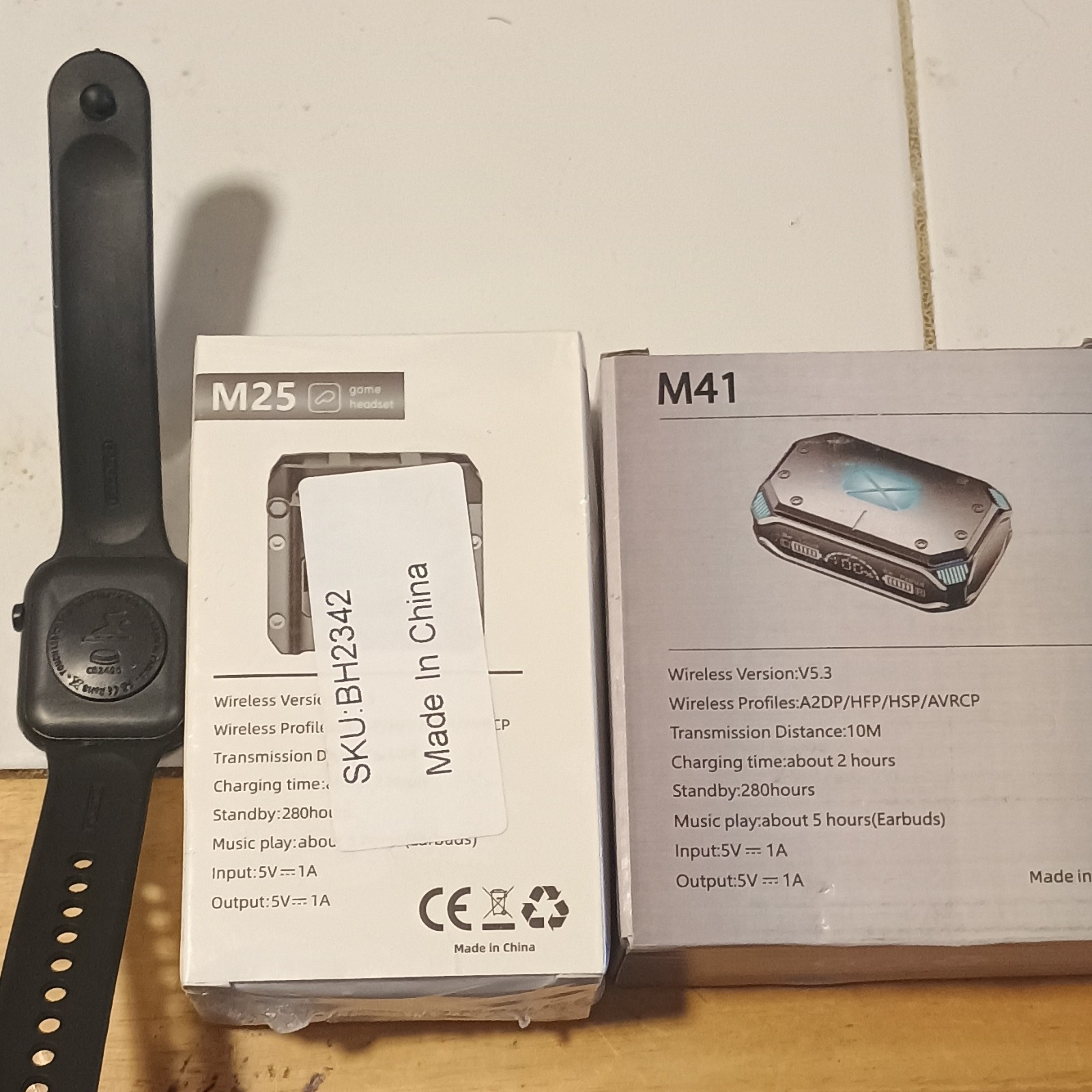 M25 M41 Wireless Bluetooth Earbuds ENC HD Voice Waterproof Siri In-Ear Headset