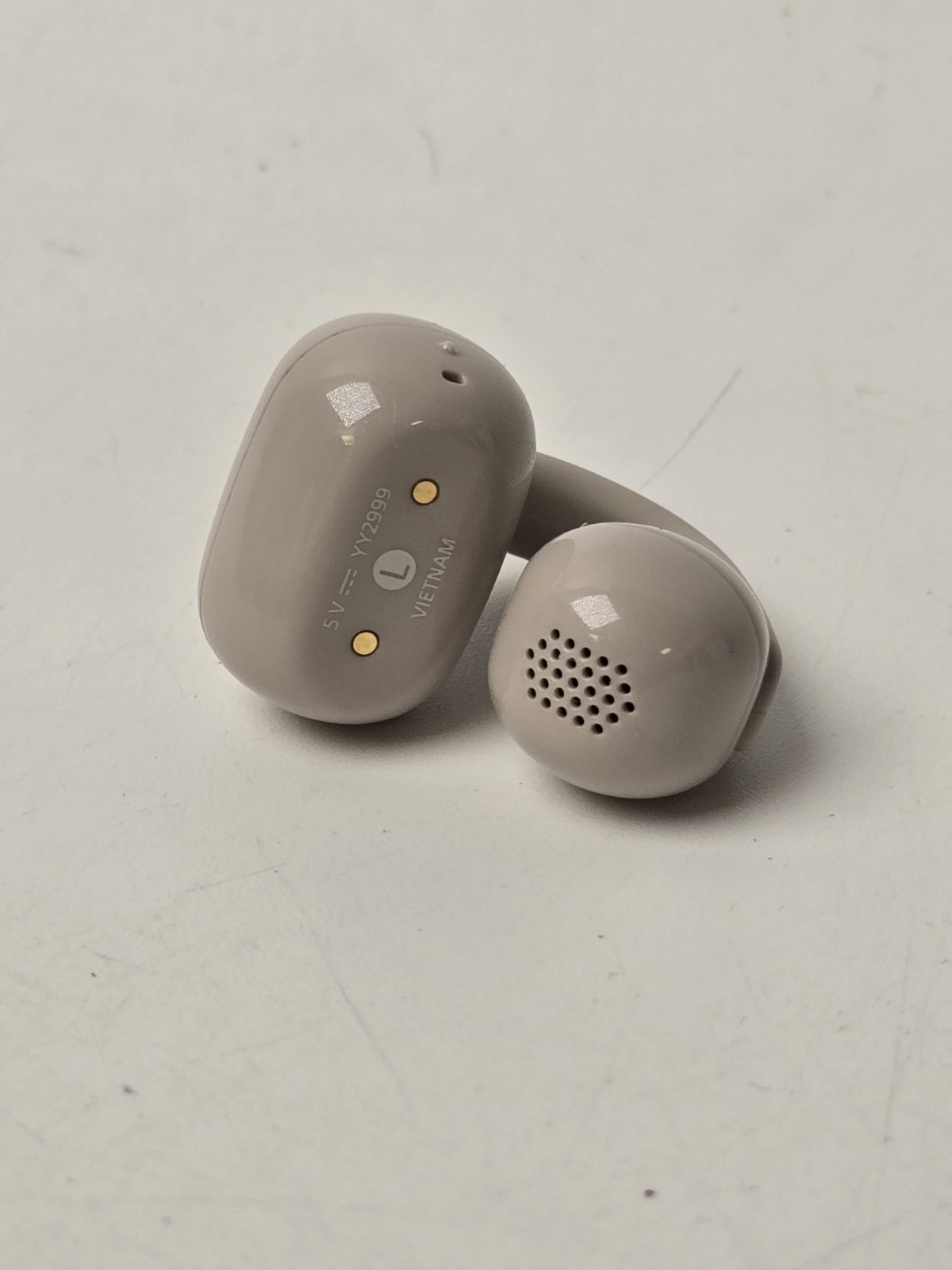 Sony LinkBuds Clip Open-Ear Left Earbud, Lightweight Secure Fit- Greige